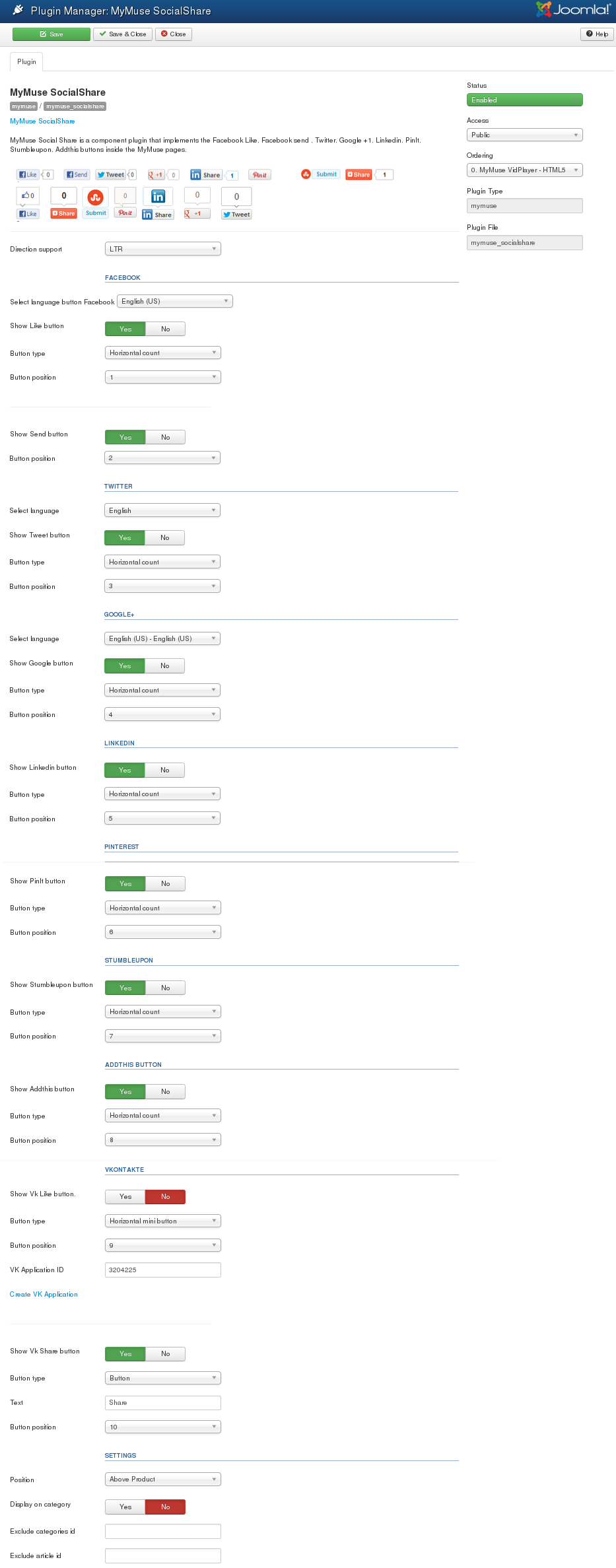 plugin mymuse socialshare