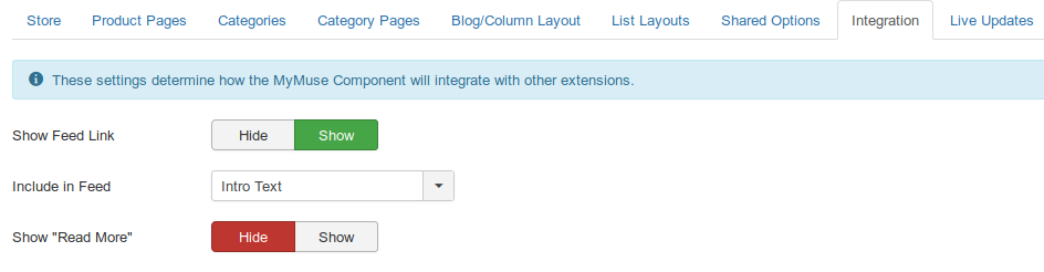 MyMuse Configuration Integration Administration