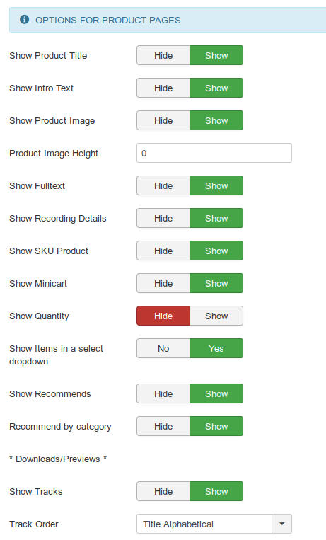 MyMuse Configuration   Product Pages1   Administration