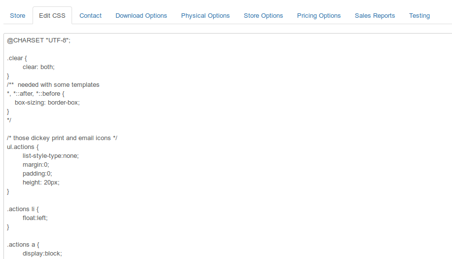 MyMuse New Store CSS Administration